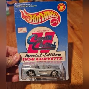 COPY - Hot Wheels Corvette Central Special Edition 58 Corvette New on Card Vint…